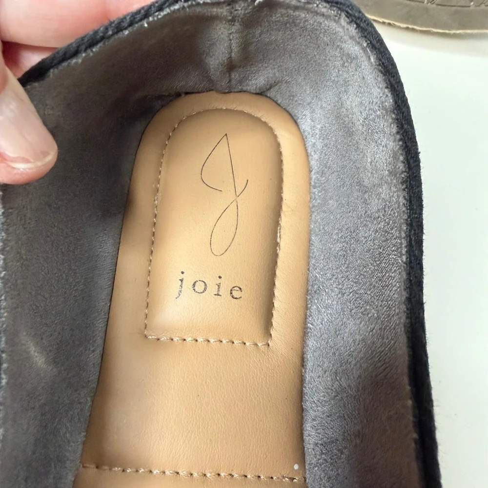 Joie Cara Espadrille Flats Womens Black Canvas Platform Slip On Coastal Size 9M